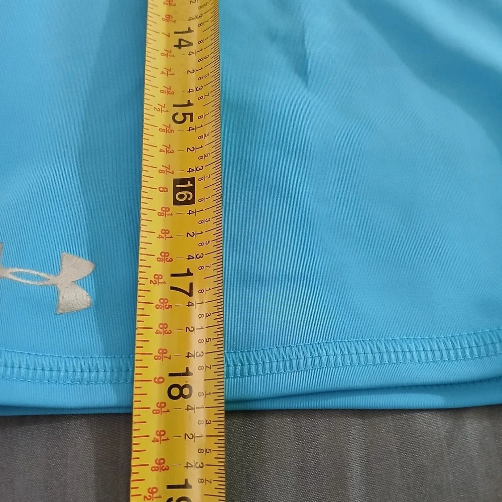 Under Armour Kids HeatGear Compression Fitted Shirt Blue Pink Ombre Size 14 Girl